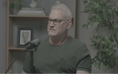 Peter Carr recording a podcast interview